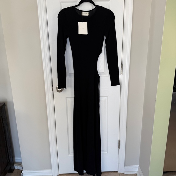 DISSH GRACE BLACK CREW CUT OUT MIDI DRESS NWT XS Long Sleeve - Picture 2 of 16